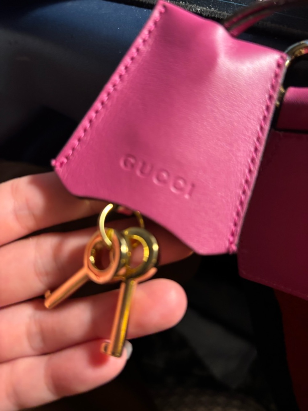 Gucci Supreme Monogram Calfskin Web Medium Padlock Messenger Shoulder Bag - Picture 12 of 15